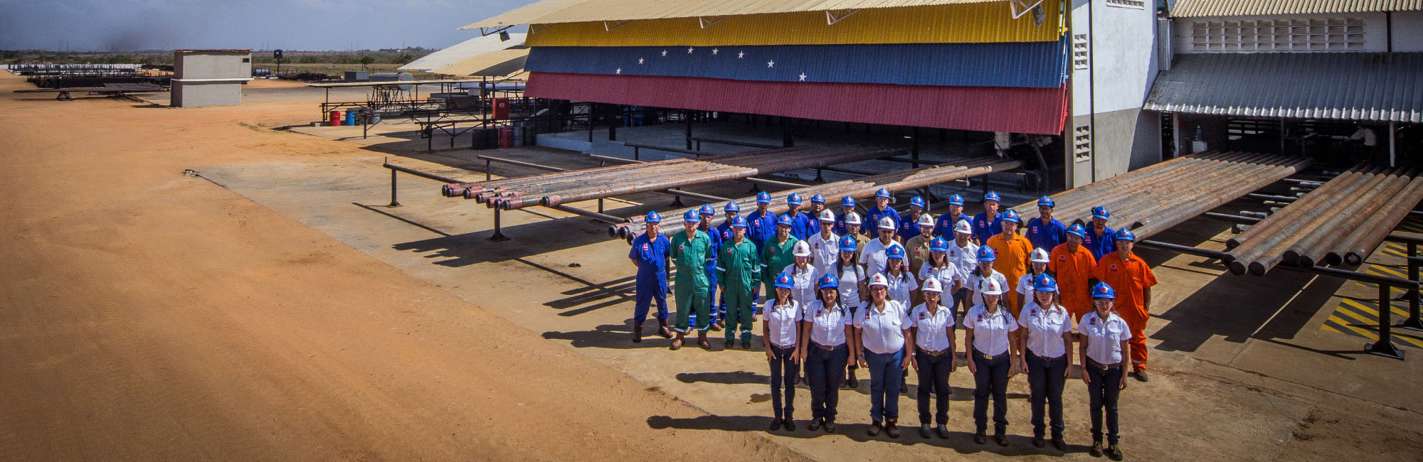 The plant and the workforce seen from above